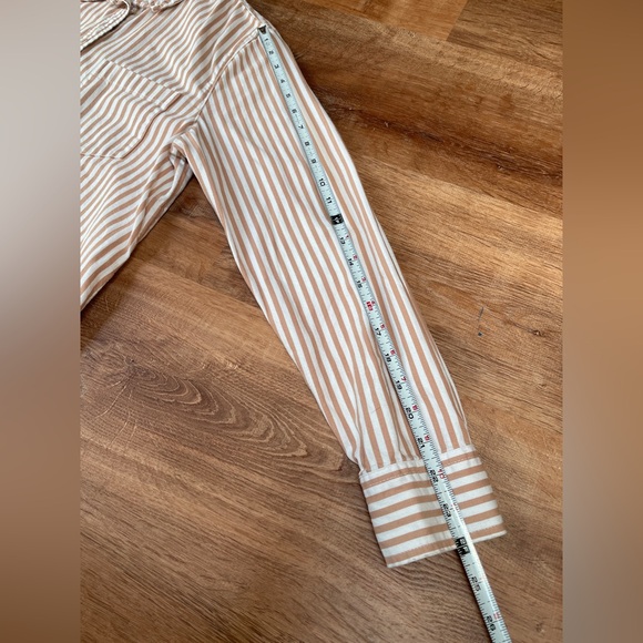 Aerie women’s oversized boho button down striped shirt MEDIUM cotton beachy - Picture 10 of 11